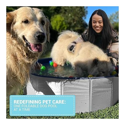  EZwhelp Foldable Dog Pool - Collapsible Pool for Dogs, Puppies - Portable, Sturdy, Space-Saving - Ideal for Bathing and Whelping, Care Solution - 48