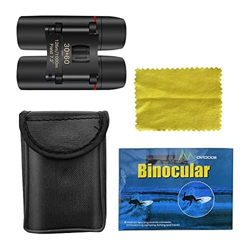  [아마존베스트]Eaaerr Compact binoculars, 30 x 60 folding telescope with night vision in low light conditions for adults and children, perfect for bird watching, outdoor hunting, hiking, concerts