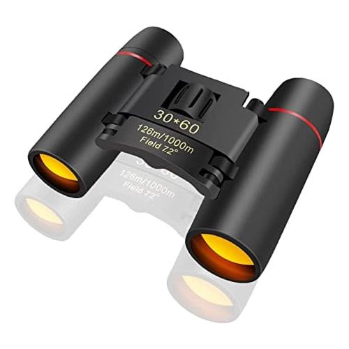  [아마존베스트]Eaaerr Compact binoculars, 30 x 60 folding telescope with night vision in low light conditions for adults and children, perfect for bird watching, outdoor hunting, hiking, concerts