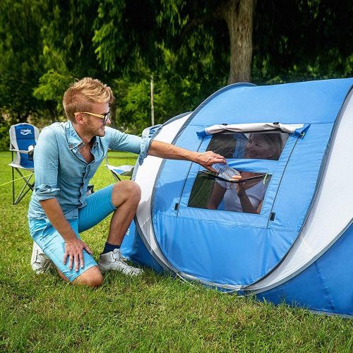  Eackrola 2/4-Person-Tent, Instant Pop up Tent for Camping, Easy Setup Beach Tent Sun Shelter - Ventilated Mesh Windows, Water Resistant, Carry Bag Included