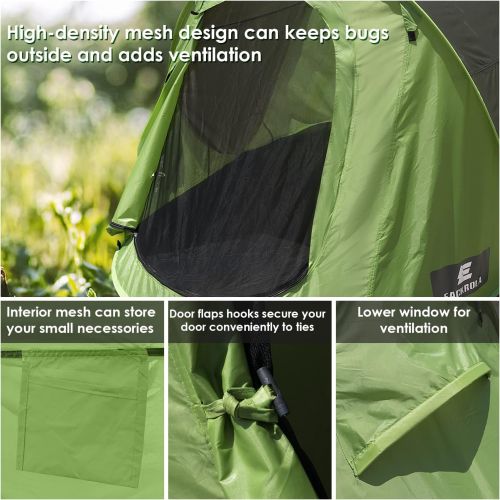  Eackrola 2-Person-Pop-Up -Tent, Automatic Instant Camping Tent for Outdoor, Easy Setup Beach Tent Sun Shelter, Camping Gear for Hiking, Traveling, Portable with Carry Bag, Lightwei