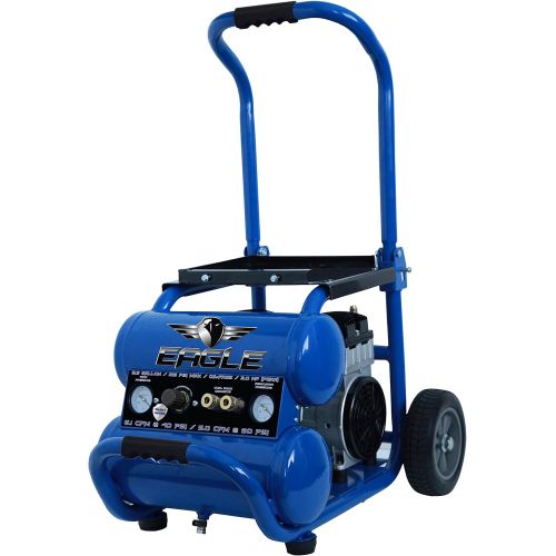  Eagle EA-2000 Silent Series 2000 Air Compressor 125 psi MAX psi Hot Dog with panel, Blue, 1 gallon