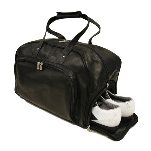  Eagle Piel Leather Deluxe Carry-On Duffel, Black, One Size