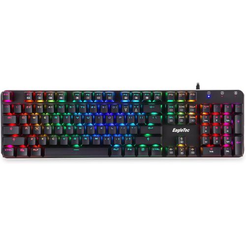  EagleTec KG050-BR RGB Backlit Mechanical Gaming Keyboard Low Profile Mechanical Gamers Keyboard 104 Key Metal Mechanical Computer USB Gaming Keyboard for PC Quiet Cherry Brown Swit