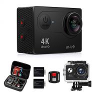 Eaglecam Action Camera, 4K WiFi Ultra HD 16MP Waterproof Sport Camera 2 Inch LCD Screen 12MP 170 Degree Wide Angle 2 Rechargeable Batteries Free Travel Bag Include Accessories Kits