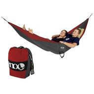ENO Eagles Nest Outfitters Double Deluxe Hammock Red/Charcoal w/Atlas Straps