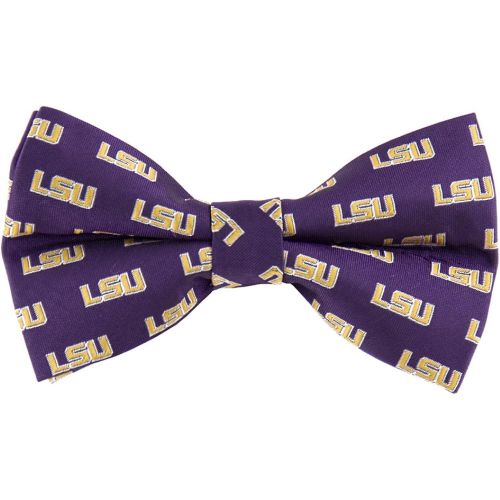  Eagles Wings NCAA LSU Tigers Repeated Logo Bow Tie - Purple
