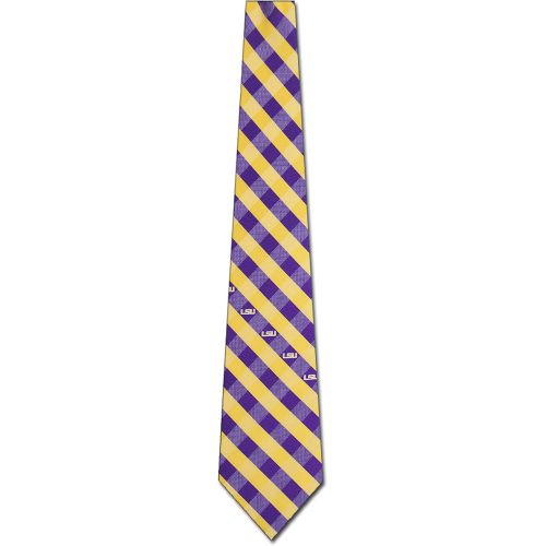  Eagles Wings LSU Check Poly Necktie