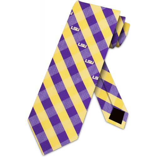  Eagles Wings LSU Check Poly Necktie