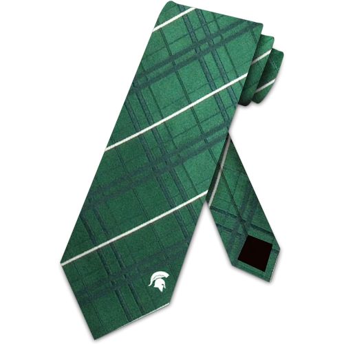  Eagles Wings Michigan State Oxford Stripe Woven Silk Necktie