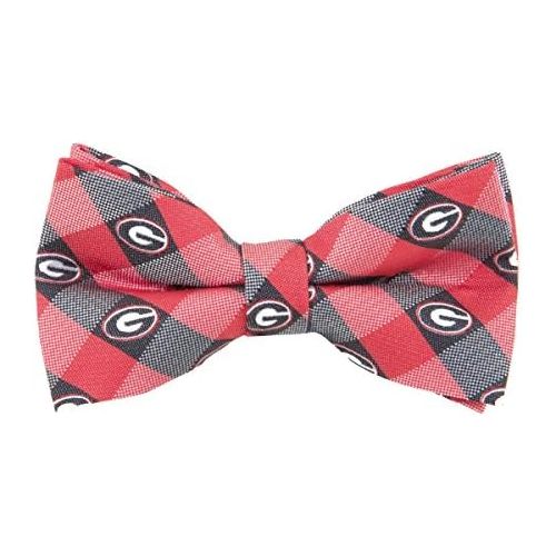  Eagles Wings Georgia Bulldogs Checked Logo Bow Tie - NCAA College Team Logo