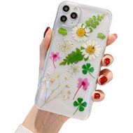 [아마존베스트]Ealetim Glitter Case Compatible with iPhone 11 Case, Ultra Thin Soft Silicone Pressed Dried Flowers Crystal Gel Shockproof Mobile Phone Case with Soft TPU Bumper Cover Protective C