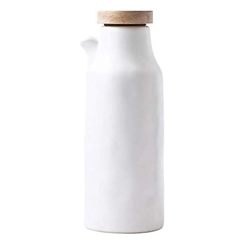  Eanatah Ceramics Dispenser Bottle,Olive Oil/Soy Sauce/Vinegar Cruet, Liquid Condiment Dispenser for Kitchen Cooking,320ml (Ceramics-W)