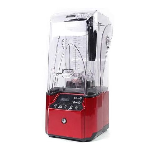  Soundproof Blender, 110V 2200W 2.2L Commercial Fruit Juice Smoothie Maker With Shield Quiet Sound Enclosure for Puree, Ice Crush, Shakes and Smoothies (2.2L,2200W)