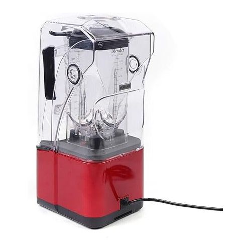  Soundproof Blender, 110V 2200W 2.2L Commercial Fruit Juice Smoothie Maker With Shield Quiet Sound Enclosure for Puree, Ice Crush, Shakes and Smoothies (2.2L,2200W)