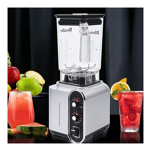  Soundproof Blender,110V 2200W 1.5L Commercial Fruit Juice Smoothie Maker With Shield Quiet Sound Enclosure for Puree, Ice Crush,Shakes and Smoothies (1.5L,2200W)