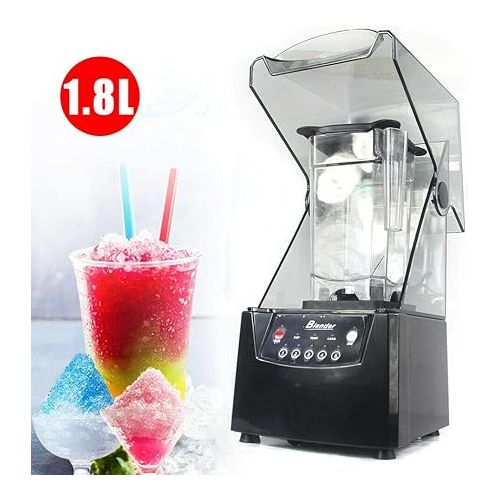  1.8L Soundproof Cover Blender Professional Countertop Blender With Quiet Sound Enclosure 2600W Commercial Smoothie Maker Countertop Blender for Shakes, Fruit Food Mixer Soy milk Juicer Processor