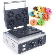 Electric Mini Donut Maker Machine Nonstick Commercial Doughnut Baker Maker Home Baker Machine Stainless Steel Makes 5 Blossom-shaped Doughnuts Countertop Mini-pie and Quiche, Waffle Maker 1500W