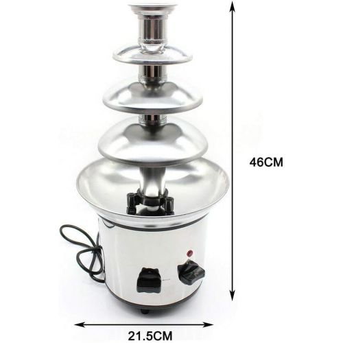  [아마존베스트]Eapmic 4-Tier Chocolate Fondue Fountain - Electric Stainless Steel Chocolate Melts Dipping Warmer Heated Melting Machine Commercial