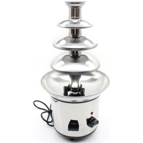  [아마존베스트]Eapmic 4-Tier Chocolate Fondue Fountain - Electric Stainless Steel Chocolate Melts Dipping Warmer Heated Melting Machine Commercial