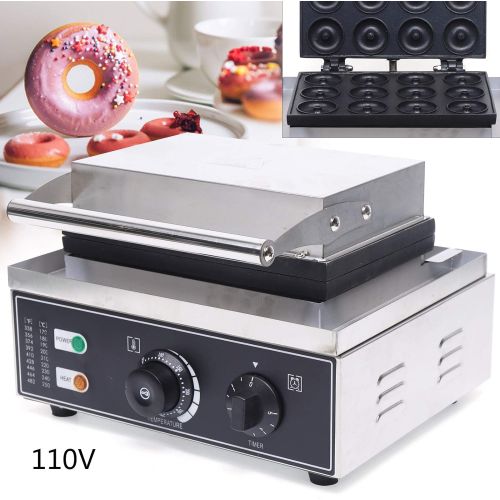  Eapmic Mini Donut Electric Maker Machine Nonstick Commercial Doughnut Baker Maker Home Baker Machine Stainless Steel Makes 12 Doughnuts Countertop Mini Cupcake, Mini-Pie and Quiche, Waffl