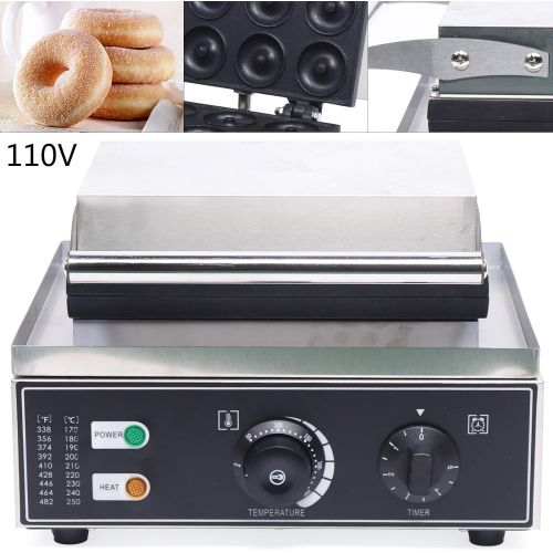  Eapmic Mini Donut Electric Maker Machine Nonstick Commercial Doughnut Baker Maker Home Baker Machine Stainless Steel Makes 12 Doughnuts Countertop Mini Cupcake, Mini-Pie and Quiche, Waffl