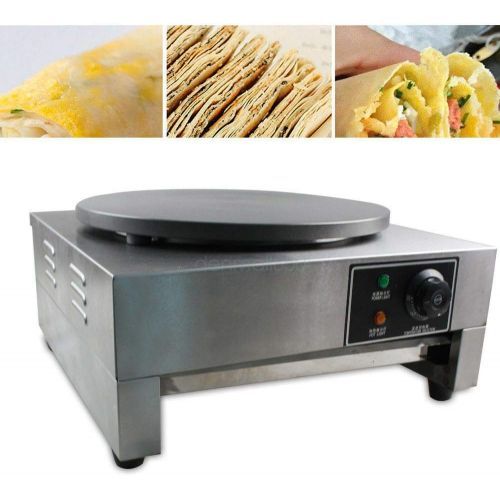  Eapmic 16Commercial Electric Crepe Maker Machine Adjustable Temperature Mini Pancake Machine Home Baker Machine Stainless Steel Countertop Griddle Non-stick Crepe Maker Home Baking Pancak