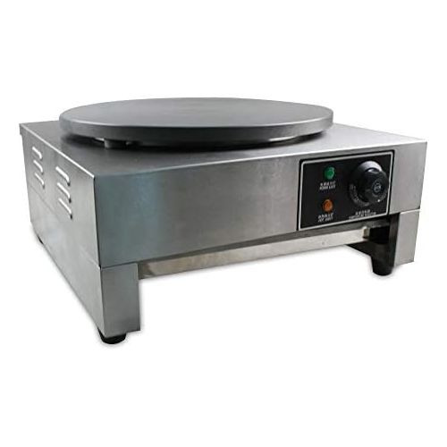  Eapmic Commercial Crepe Maker Machine, 110V 3KW 16 Nonstick Electric Pancake Griddle Single Hotplate Adjustable Temperature 50-300℃(122-572℉) with Batter Spreader for Roti Tortilla Blintz