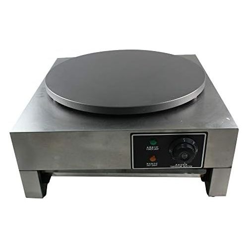  Eapmic Commercial Crepe Maker Machine, 110V 3KW 16 Nonstick Electric Pancake Griddle Single Hotplate Adjustable Temperature 50-300℃(122-572℉) with Batter Spreader for Roti Tortilla Blintz