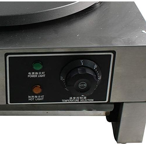  Eapmic Commercial Crepe Maker Machine, 110V 3KW 16 Nonstick Electric Pancake Griddle Single Hotplate Adjustable Temperature 50-300℃(122-572℉) with Batter Spreader for Roti Tortilla Blintz