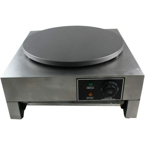  Eapmic Commercial Crepe Maker Machine, 110V 3KW 16 Nonstick Electric Pancake Griddle Single Hotplate Adjustable Temperature 50-300℃(122-572℉) with Batter Spreader for Roti Tortilla Blintz