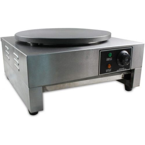  Eapmic Commercial Crepe Maker Machine, 110V 3KW 16 Nonstick Electric Pancake Griddle Single Hotplate Adjustable Temperature 50-300℃(122-572℉) with Batter Spreader for Roti Tortilla Blintz