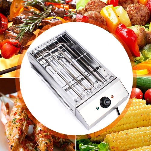  Eapmic Portable Electric Grill Smokeless Electric Indoor Searing Grill Adjustable Temperature Control Food Griddle Stainless Steel Restaurant Teppanyaki Grill Adjustable Temperature from