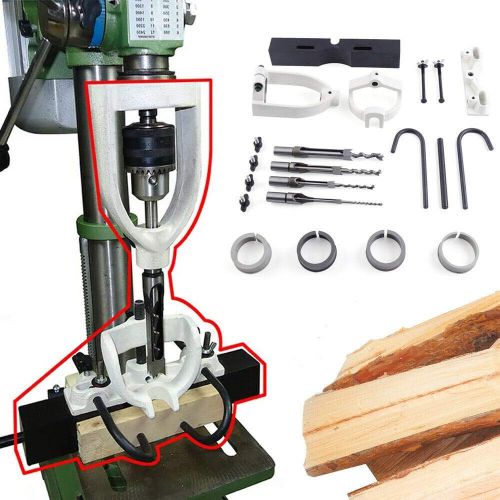  [아마존베스트]Eapmic Mortising Chisels Tenoning Machine Accessories Woodworking Square Hole Drilling Tenon Joint Mortise Mortising Attachment Chisel Bit Locator Set of Bench Drill