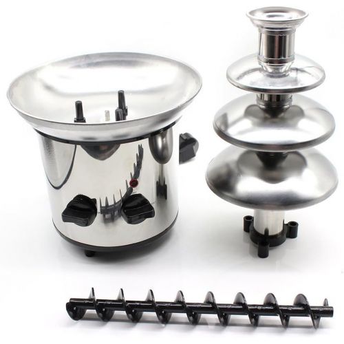  [아마존베스트]Eapmic 4-Tier Chocolate Fondue Fountain - Electric Stainless Steel Chocolate Melts Dipping Warmer Heated Melting Machine Commercial