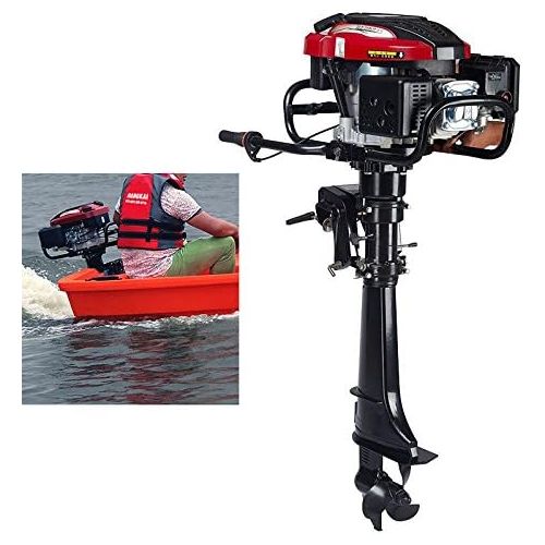  Eapmic 4HP 4 Stroke Outboard Motor High-Speed Electric Inflatable Fishing Boat Motor Engine with 52CC Air Cooling System