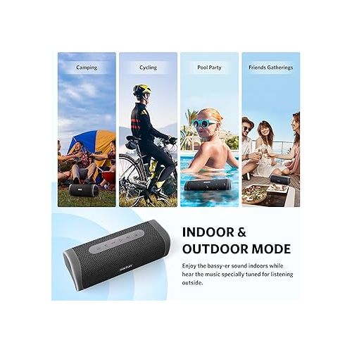  EarFun Bluetooth Speaker, UBOOM L Portable Wireless Speaker 28W Loud Stereo Sound, Rich Bass, IP67 Waterproof & Dustproof, Dual Pairing, Built-in Mic, Low Latency for Party, Indoor & Outdoor