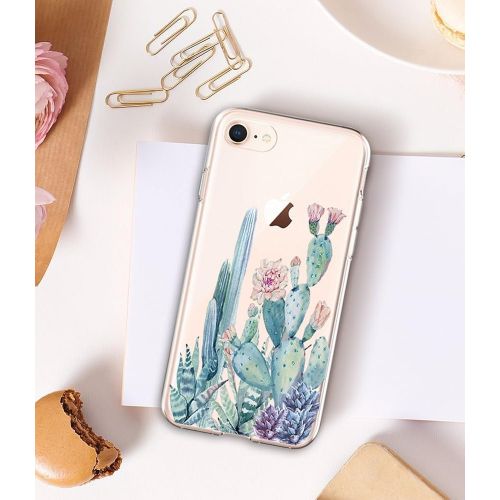  Eari iPhone 7 Case TPU Silicone Slim Ultra Clear Soft Amusing Floral Flowers Design