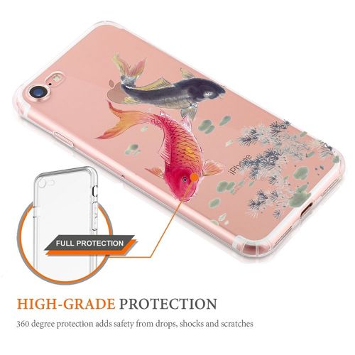  Eari iPhone 7 Case TPU Silicone Slim Ultra Clear Soft Amusing Floral Flowers Design