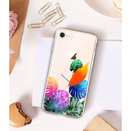  Eari iPhone 7 Case TPU Silicone Slim Ultra Clear Soft Amusing Floral Flowers Design