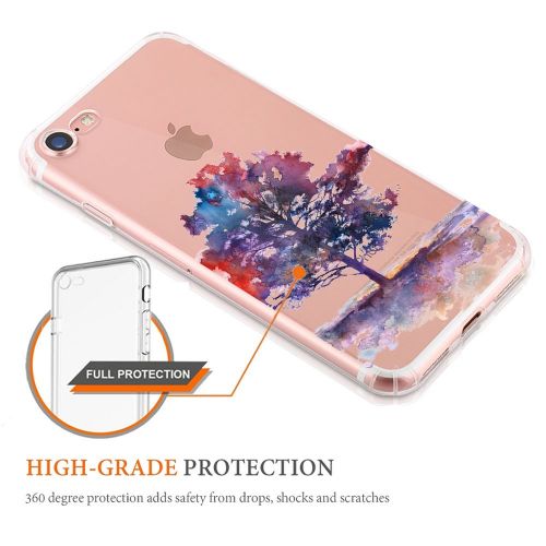  Eari iPhone 7 Case TPU Silicone Slim Ultra Clear Soft Amusing Floral Flowers Design