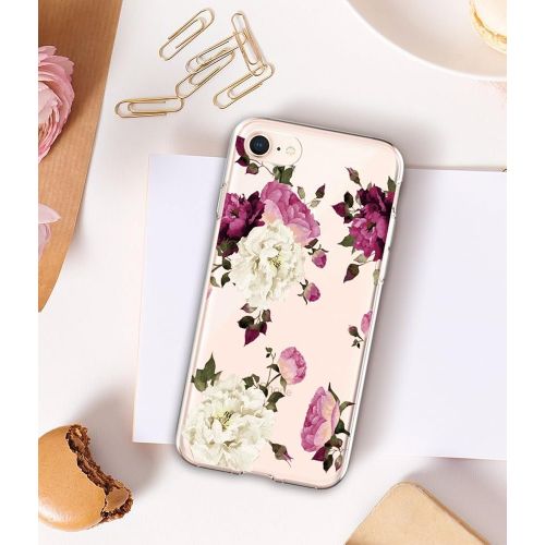  Eari iPhone 7 Case TPU Silicone Slim Ultra Clear Soft Amusing Floral Flowers Design