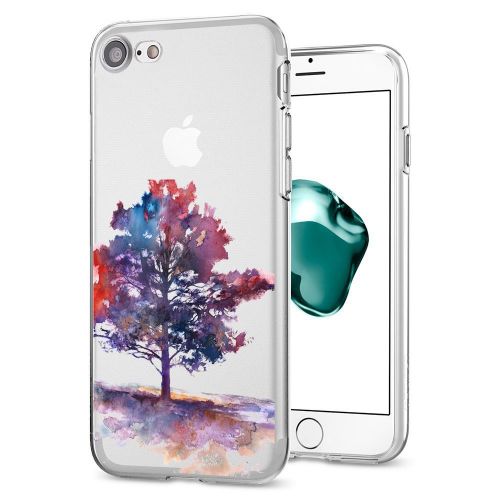  Eari iPhone 7 Case TPU Silicone Slim Ultra Clear Soft Amusing Floral Flowers Design