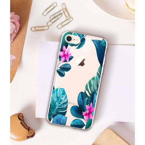  Eari iPhone 7 Case TPU Silicone Slim Ultra Clear Soft Amusing Floral Flowers Design