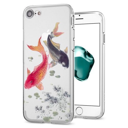  Eari iPhone 7 Case TPU Silicone Slim Ultra Clear Soft Amusing Floral Flowers Design