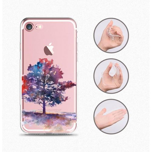  Eari iPhone 7 Case TPU Silicone Slim Ultra Clear Soft Amusing Floral Flowers Design