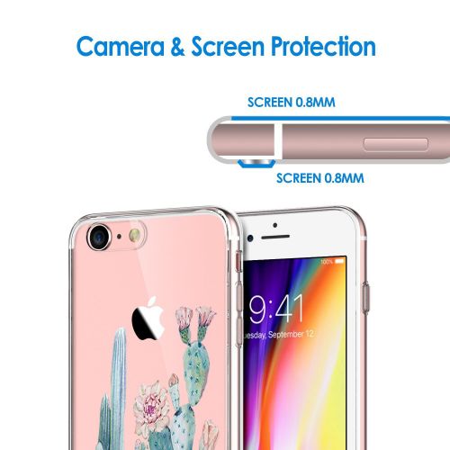  Eari iPhone 7 Case TPU Silicone Slim Ultra Clear Soft Amusing Floral Flowers Design