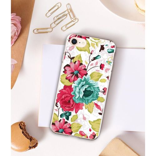  Eari iPhone 7 Case TPU Silicone Slim Ultra Clear Soft Amusing Floral Flowers Design