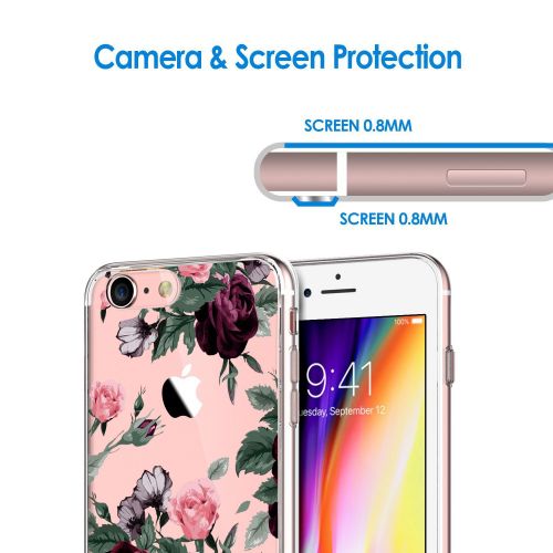  Eari iPhone 7 Case TPU Silicone Slim Ultra Clear Soft Amusing Floral Flowers Design