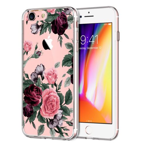  Eari iPhone 7 Case TPU Silicone Slim Ultra Clear Soft Amusing Floral Flowers Design